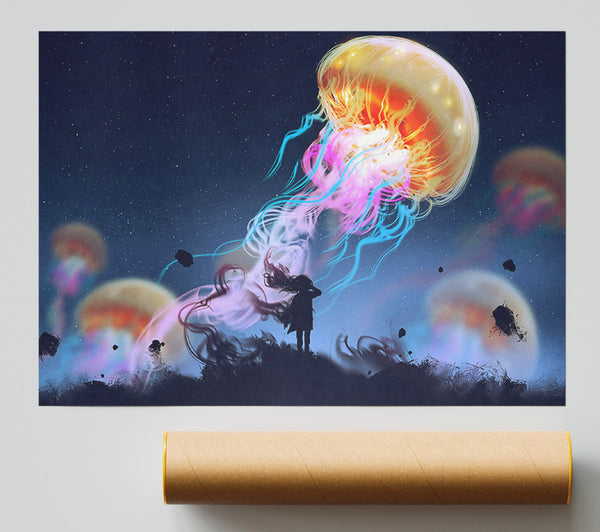 Electric Jellyfish Poster
