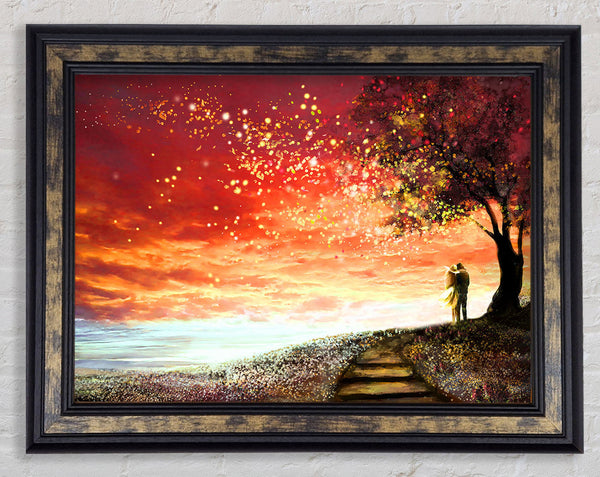 Romantic Star Sparkle Framed Print