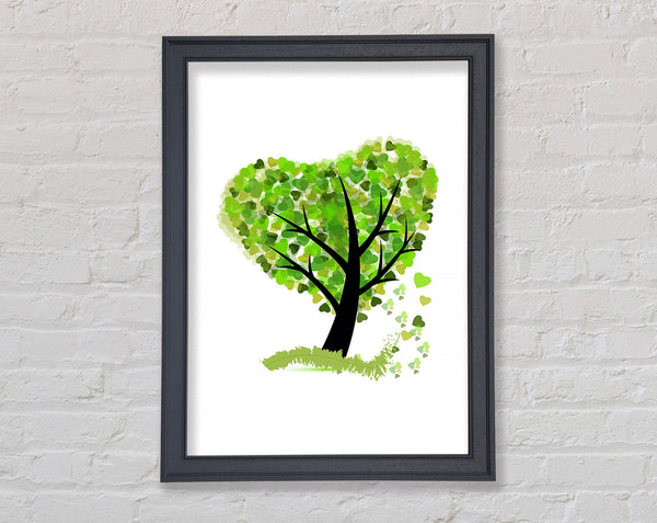 Green Love Tree Framed Print