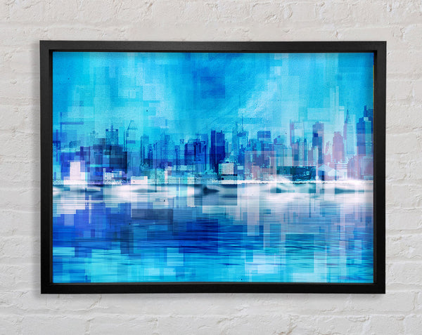 Electric Blue City Framed Print