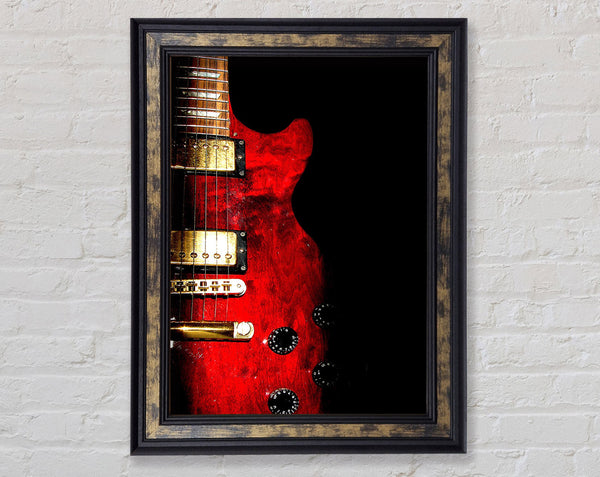 Red Electric Guitar Framed Print