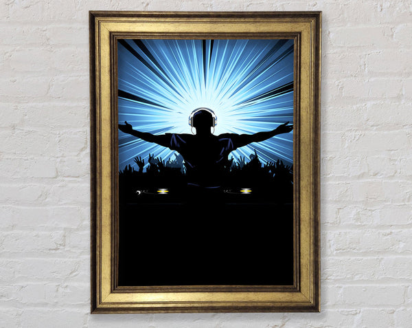 DJ Blue Sun Lights Framed Print