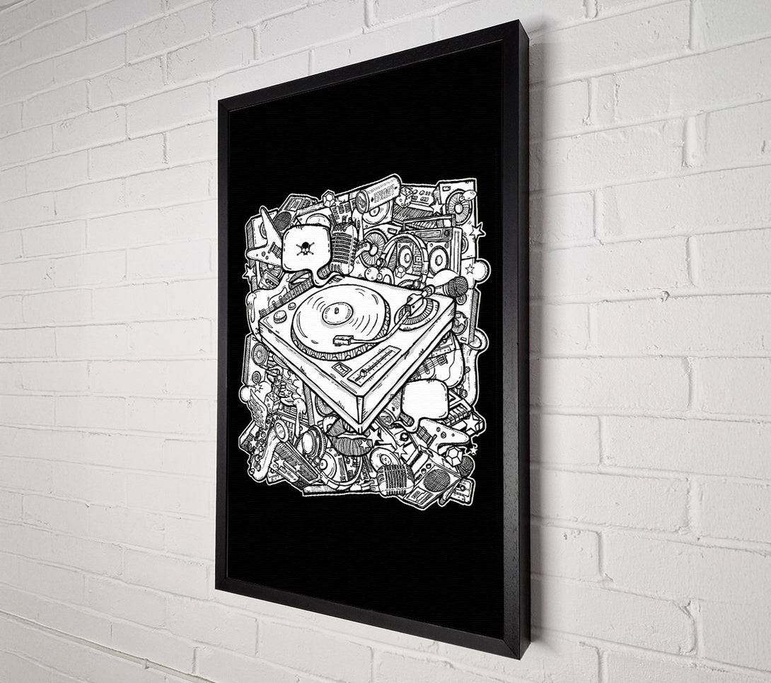  A Canvas Print of Retro Music Player Canvas Wall Art