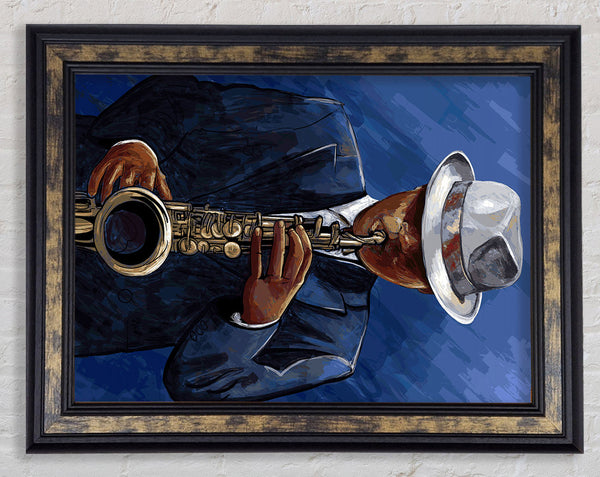 Loves Playing The Saxophone Framed Print