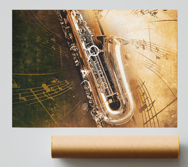 Saxophone Notes Poster