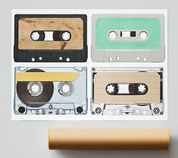 Retro Music Tapes Print