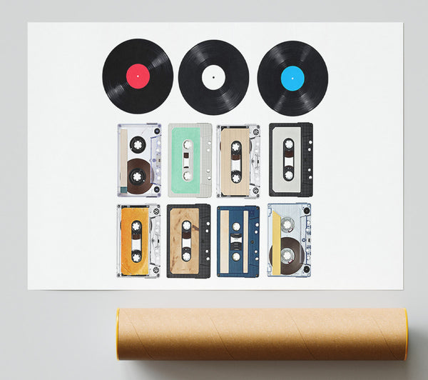 Retro Music Players Giclee Print