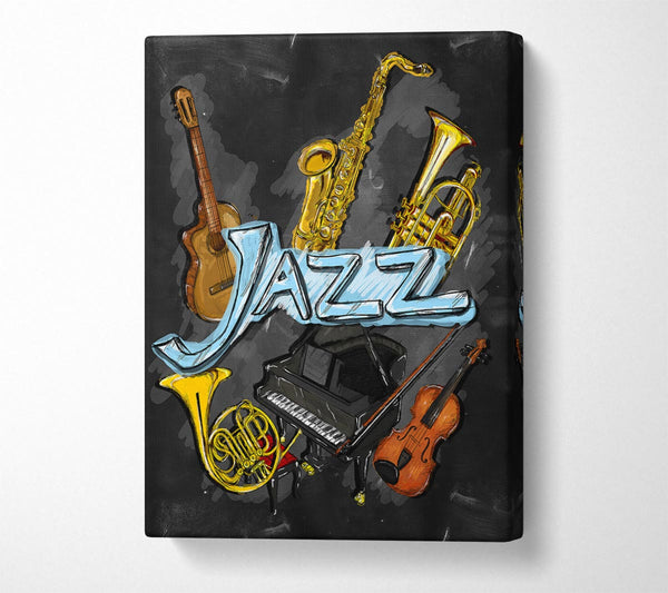  A Canvas Print of Jazz Instruments Canvas Wall Art