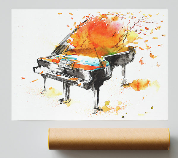 Autumn Piano Poster
