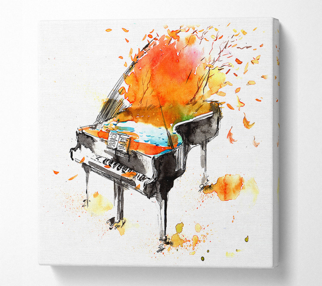 A Canvas Print of Autumn Piano Canvas Wall Art