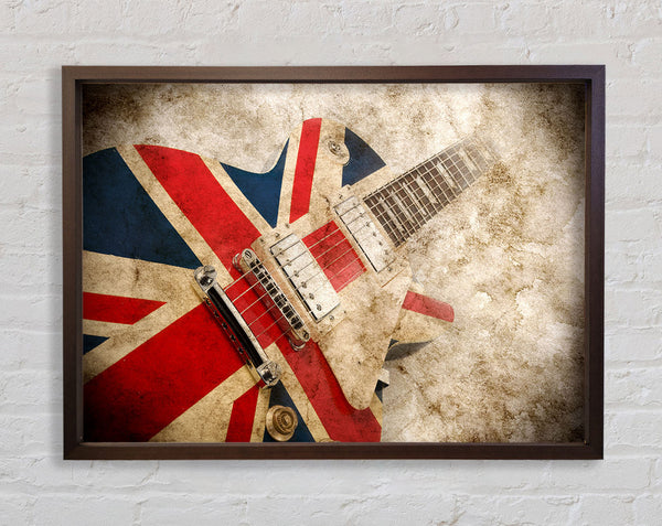 British Retro Guitar 1 Framed Print