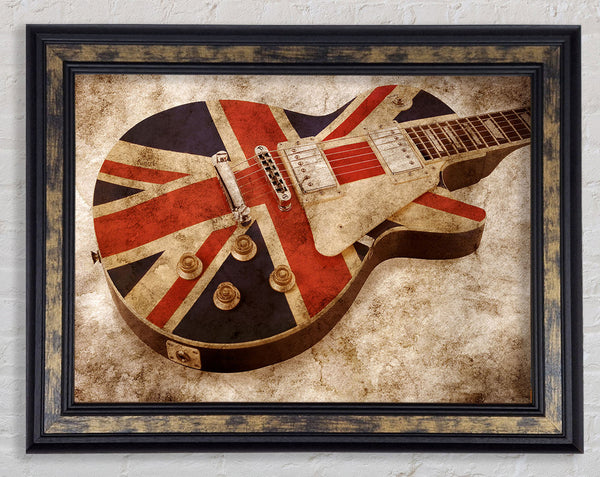 British Retro Guitar 2 Framed Print