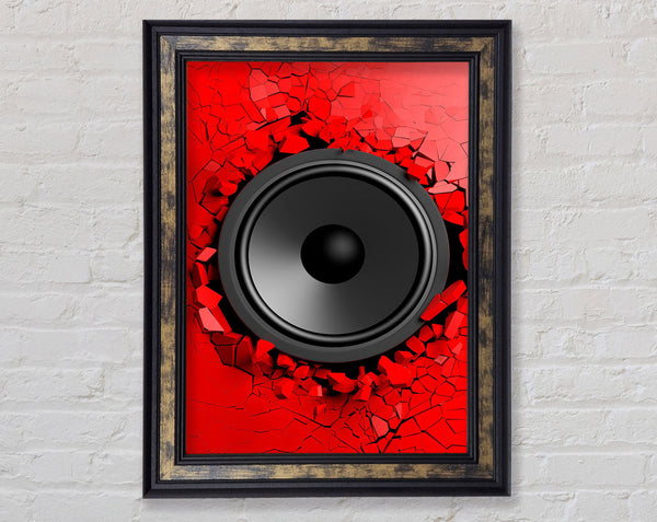 Red Speaker Break Framed Print