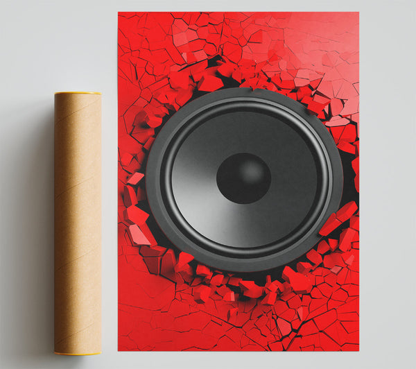 Red Speaker Break Poster
