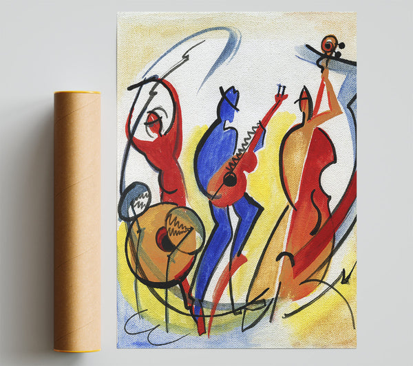 Colourful Band Giclee Print