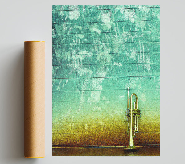 Trumpet Gold Poster
