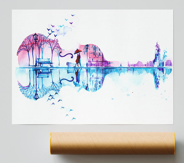 Violin Treeline Poster