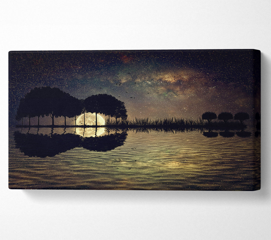  A Canvas Print of Guitar Tree Moonlight Canvas Art