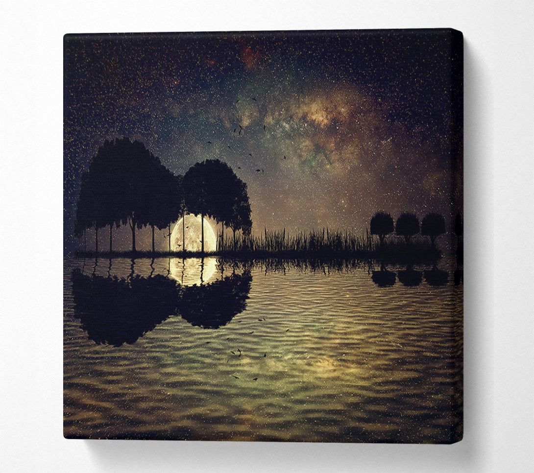  A Canvas Print of Guitar Tree Moonlight Canvas Art