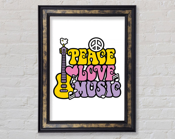 Peace Love And Framed Print