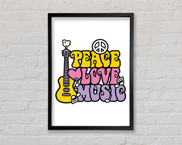 Peace Love And Framed Print