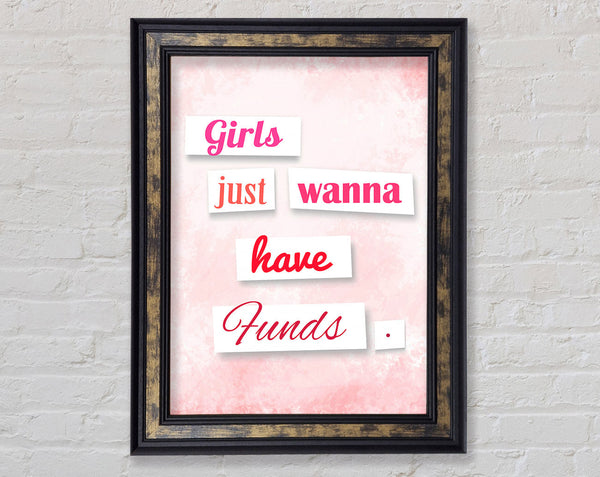 Girls Just Wanna Have Funds Framed Print