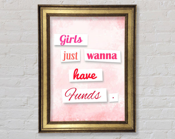 Girls Just Wanna Have Funds Framed Print