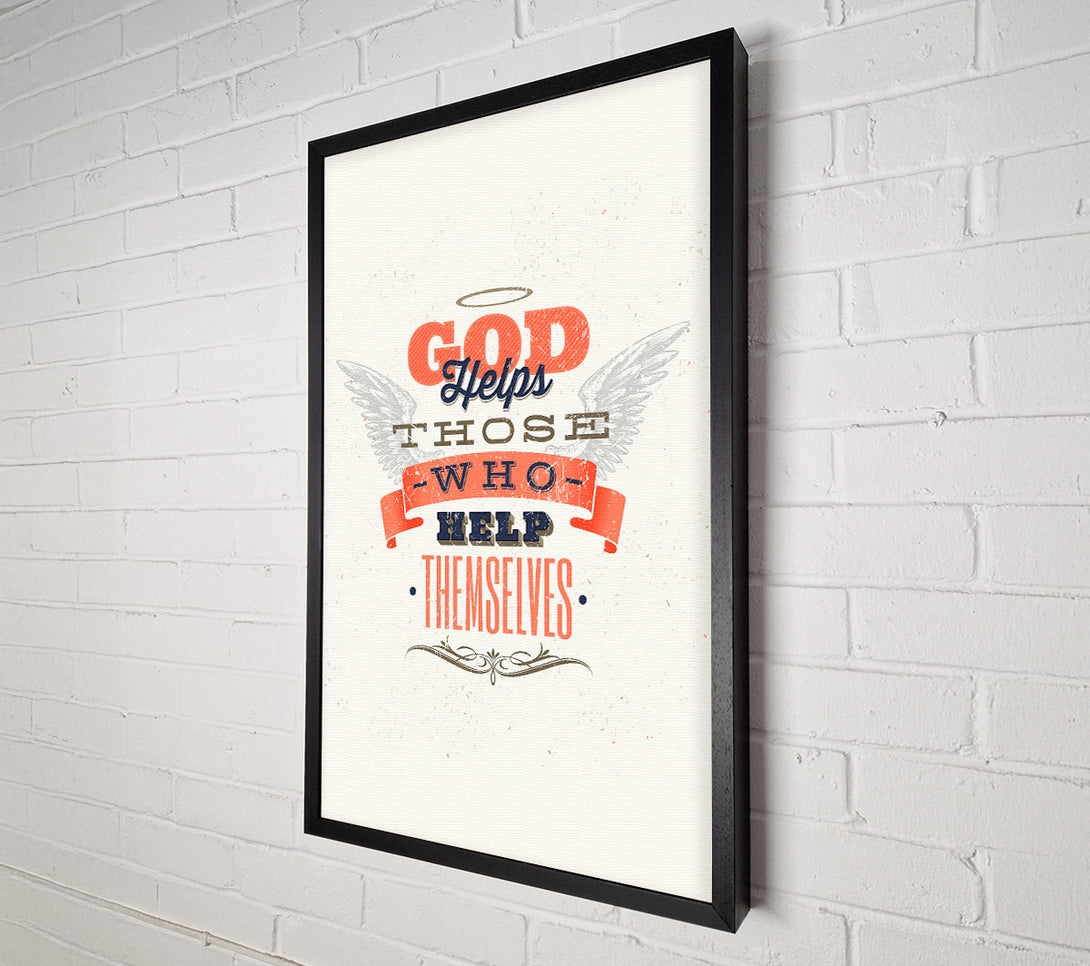  A Canvas Print of God Helps Those Who Canvas Art