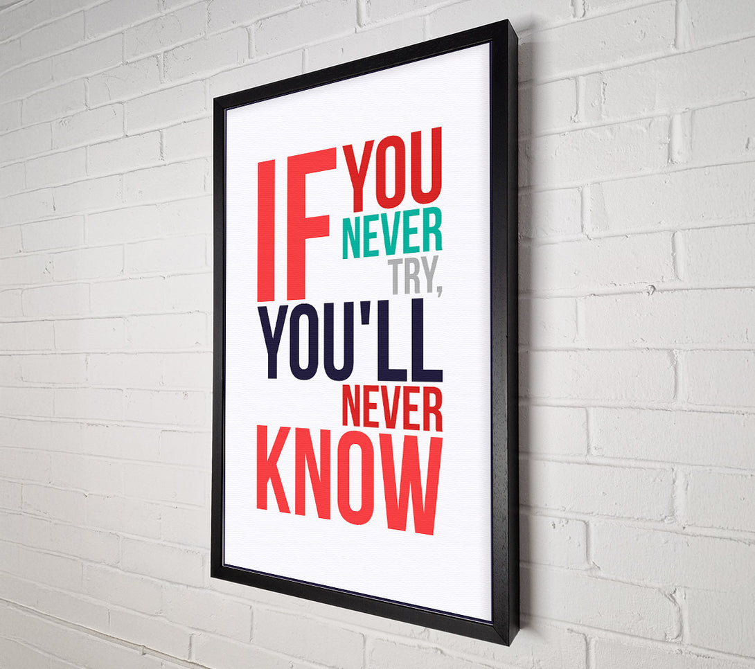  A Canvas Print of If You Never Try 1 Canvas Wall Art