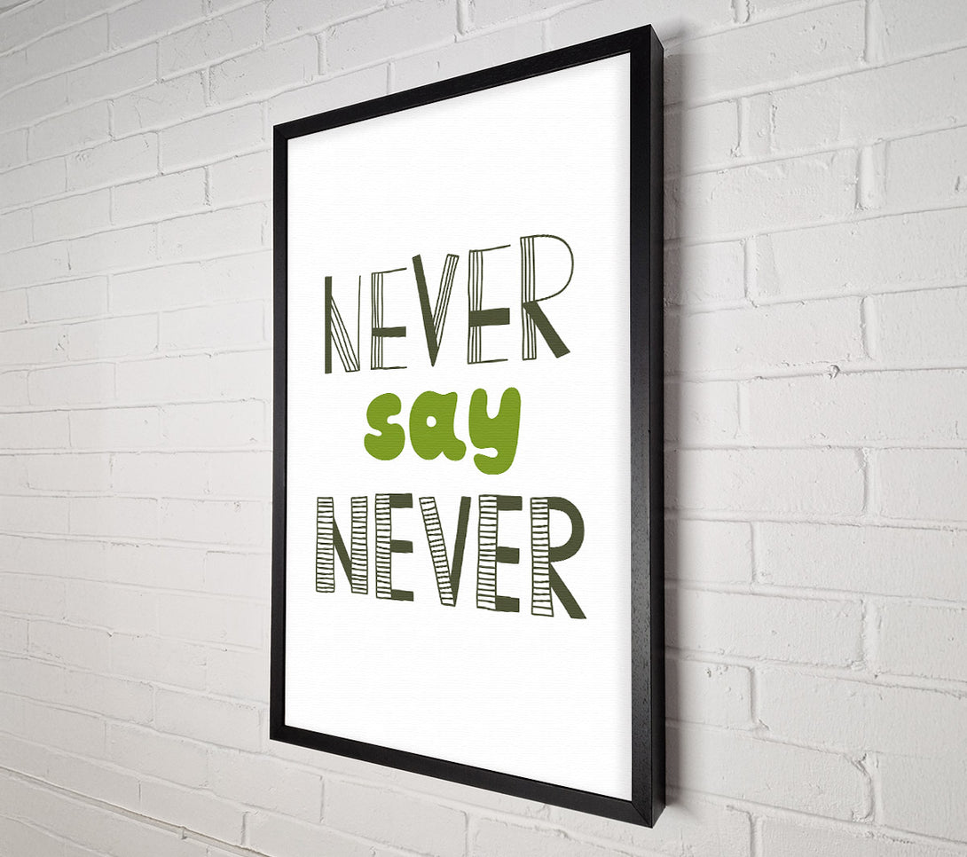  A Canvas Print of Never Say Never 1 Canvas Wall Art