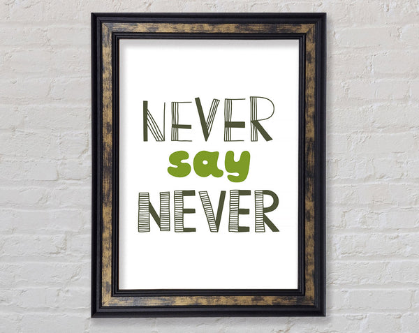 Never Say Never 1 Framed Print