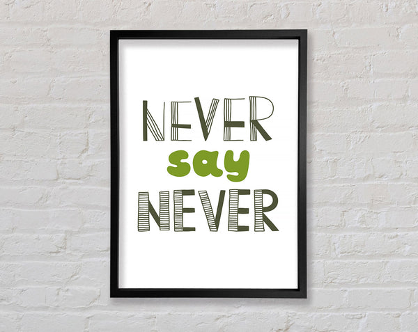 Never Say Never 1 Framed Print