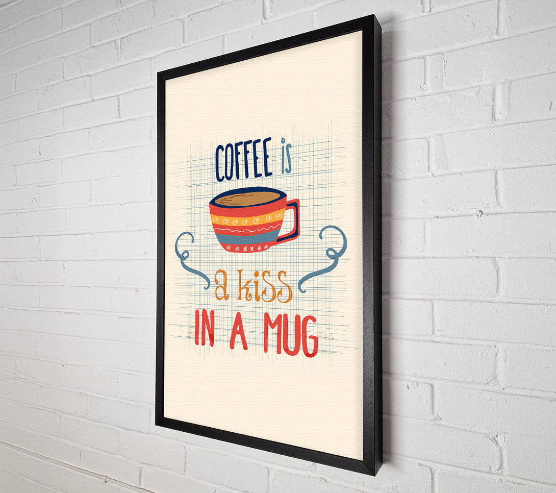  A Canvas Print of Coffee Is A Kiss In A Mug Canvas Wall Art
