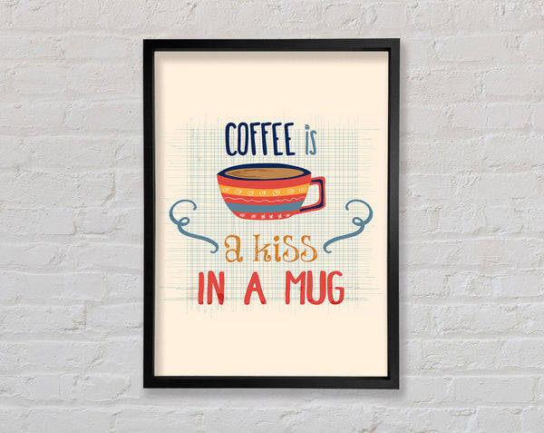 Coffee Is A Kiss In A Mug Framed Print