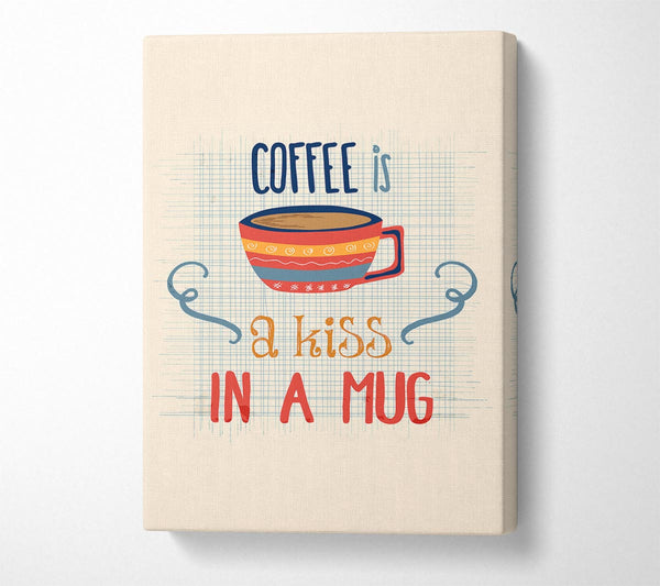  A Canvas Print of Coffee Is A Kiss In A Mug Canvas Wall Art