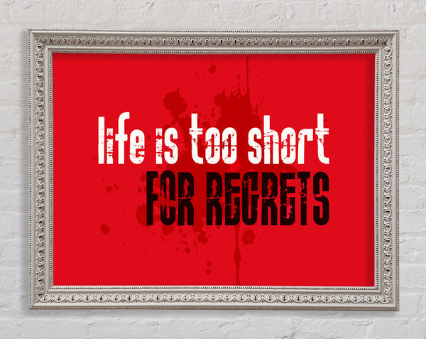 Life Is To Short For Regrets Framed Print