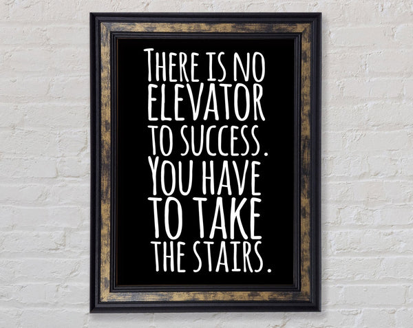 There Is No Elevation To Success Framed Print
