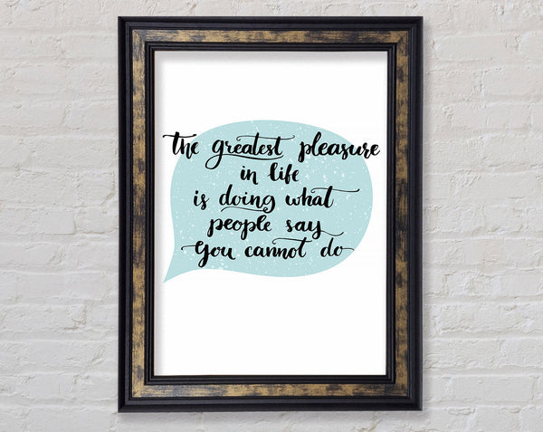 The Greatest Pleasure In Life 3 Framed Print