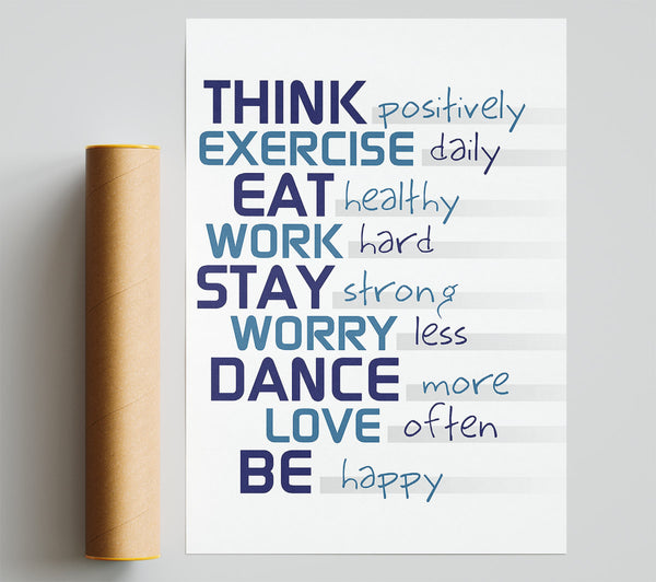 Think Exercise Eat Giclee Print