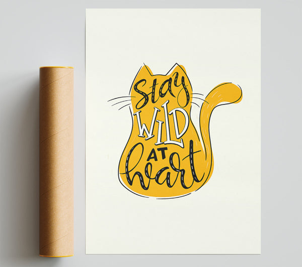 Stay Wild At Heart Cat Giclee Print