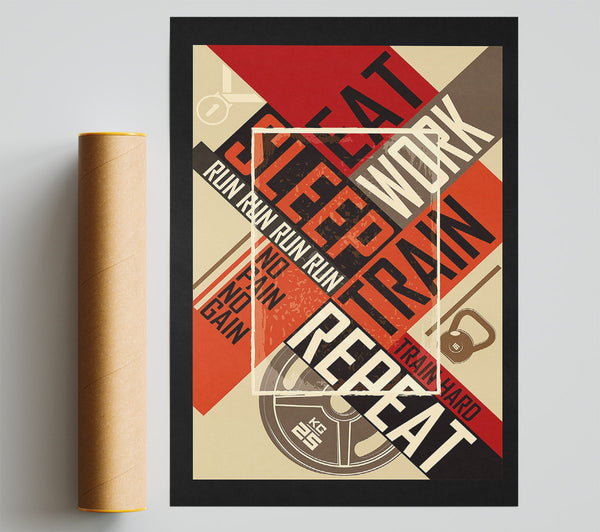 Eat Sleep Work Train Repeat 2 Print
