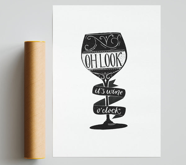 Oh Look It'S Wine O'Clock Giclee Print