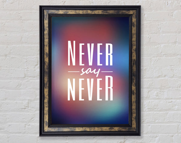 Never Say Never 2 Framed Print