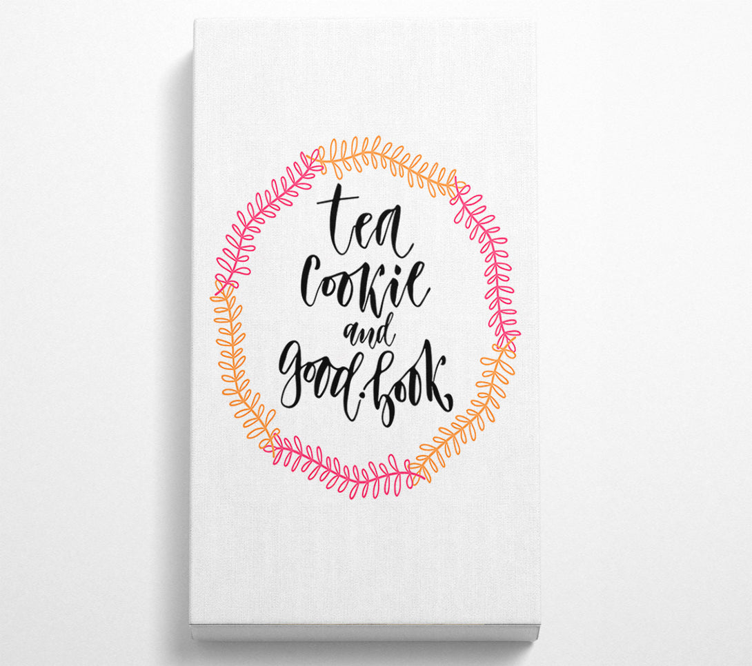  A Canvas Print of Tea Cookie And A Good Book Canvas Art