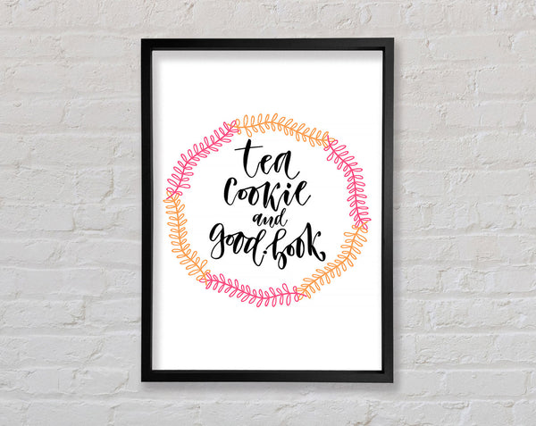 Tea Cookie And A Good Book Framed Print