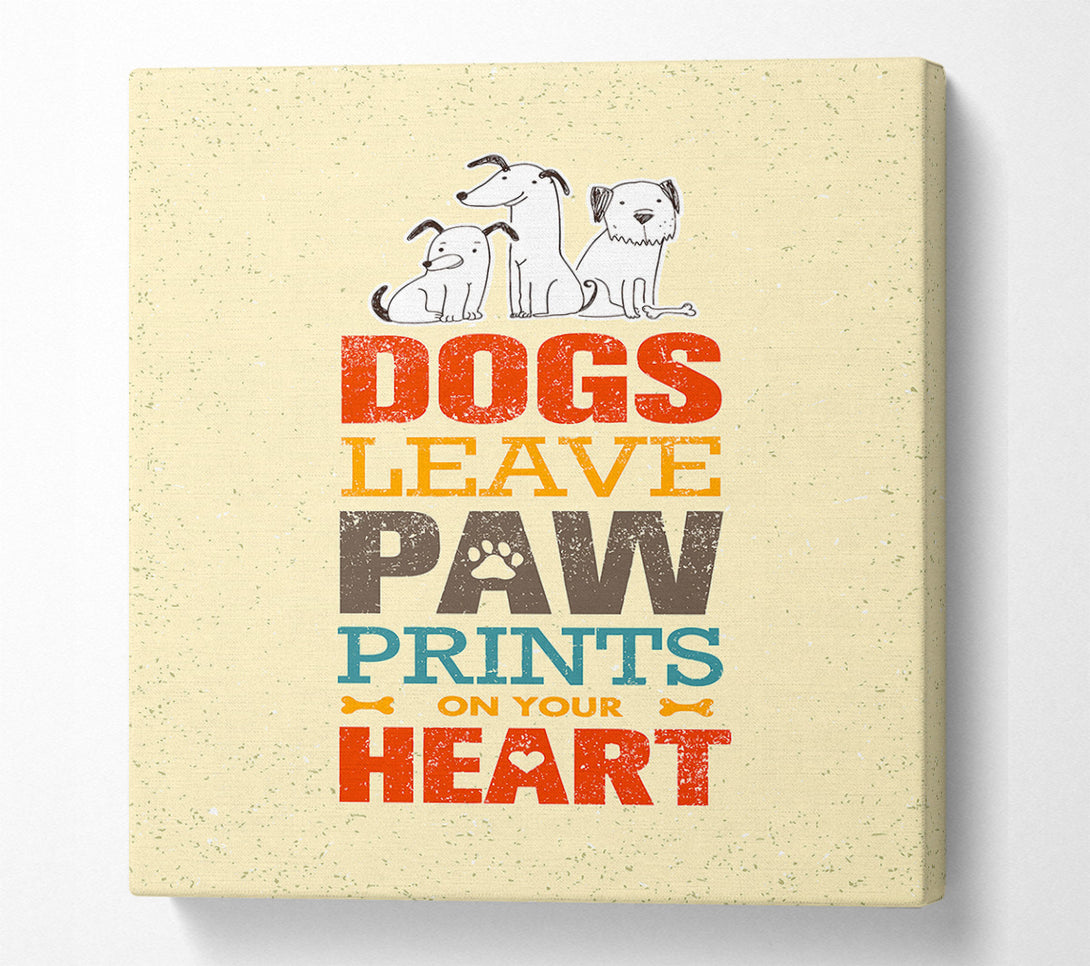  A Canvas Print of Dogs Leave Paw Prints Canvas Art
