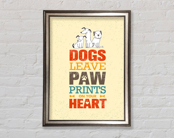 Dogs Leave Paw Prints Framed Print