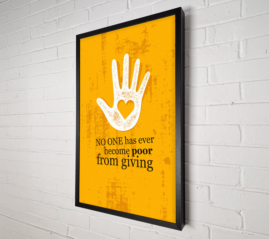  A Canvas Print of No One Has Ever Become Poor Canvas Art