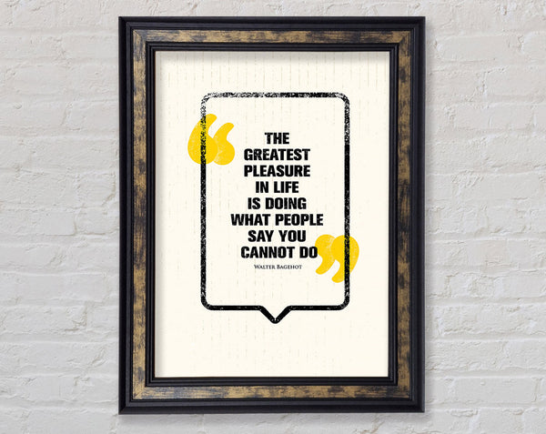 The Greatest Pleasure In Life 4 Framed Print