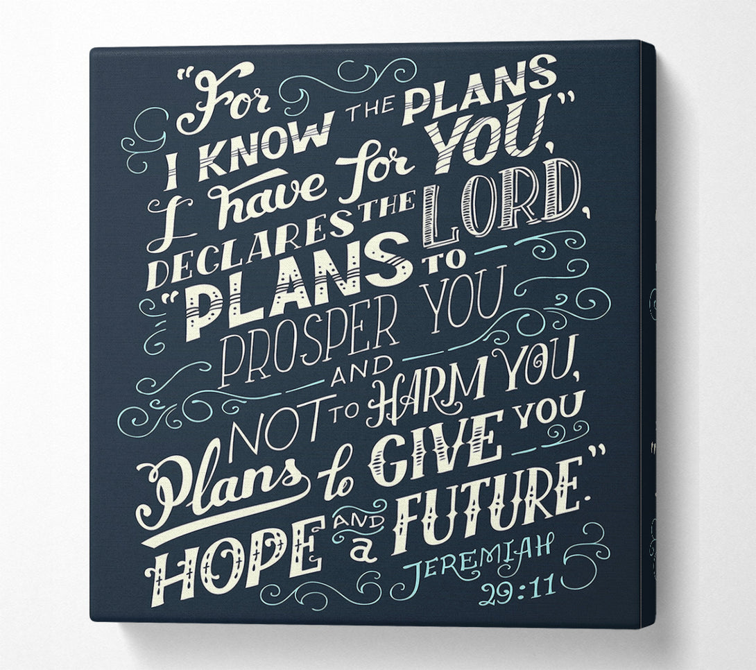  A Canvas Print of For I Know The Plans I Have For You Canvas Print